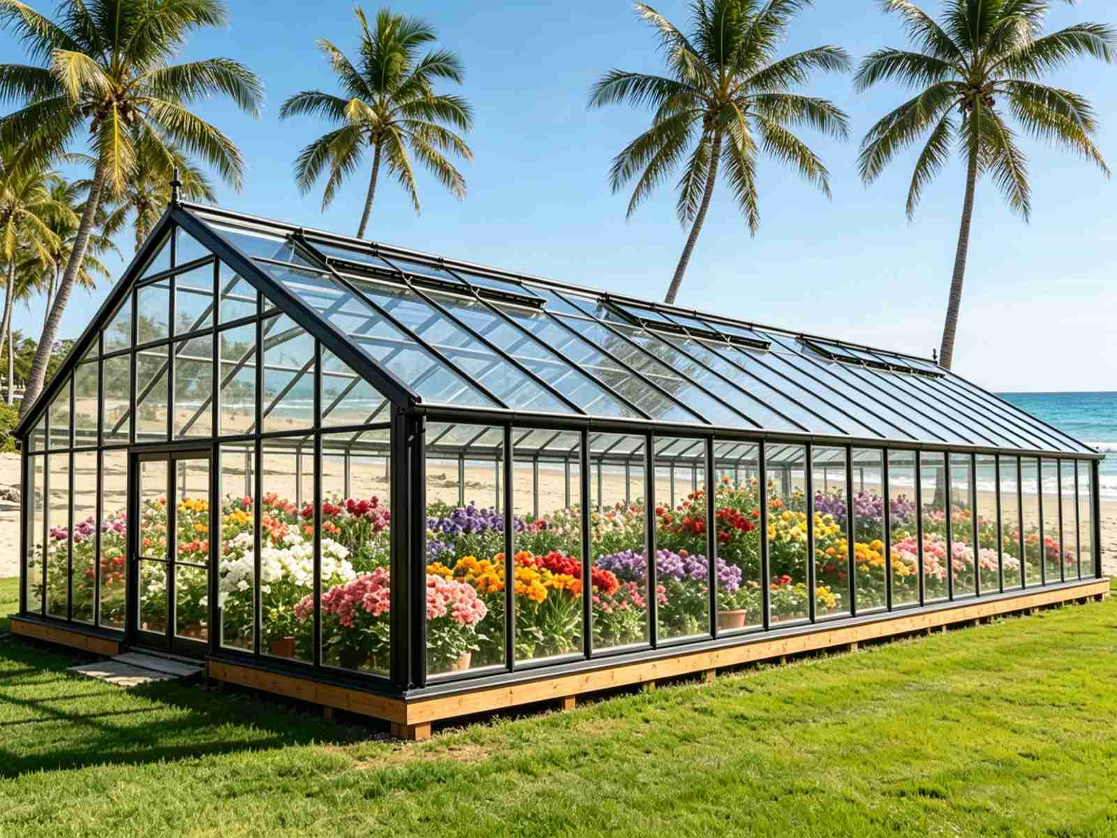 glass greenhouse, garden greenhouse, glass conservatory